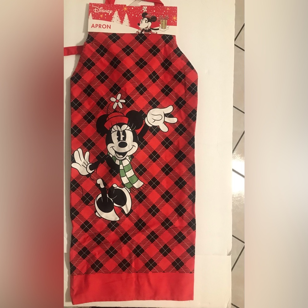 Disney Winter Mickey & Minnie Full Apron & Spatula/Whisk set